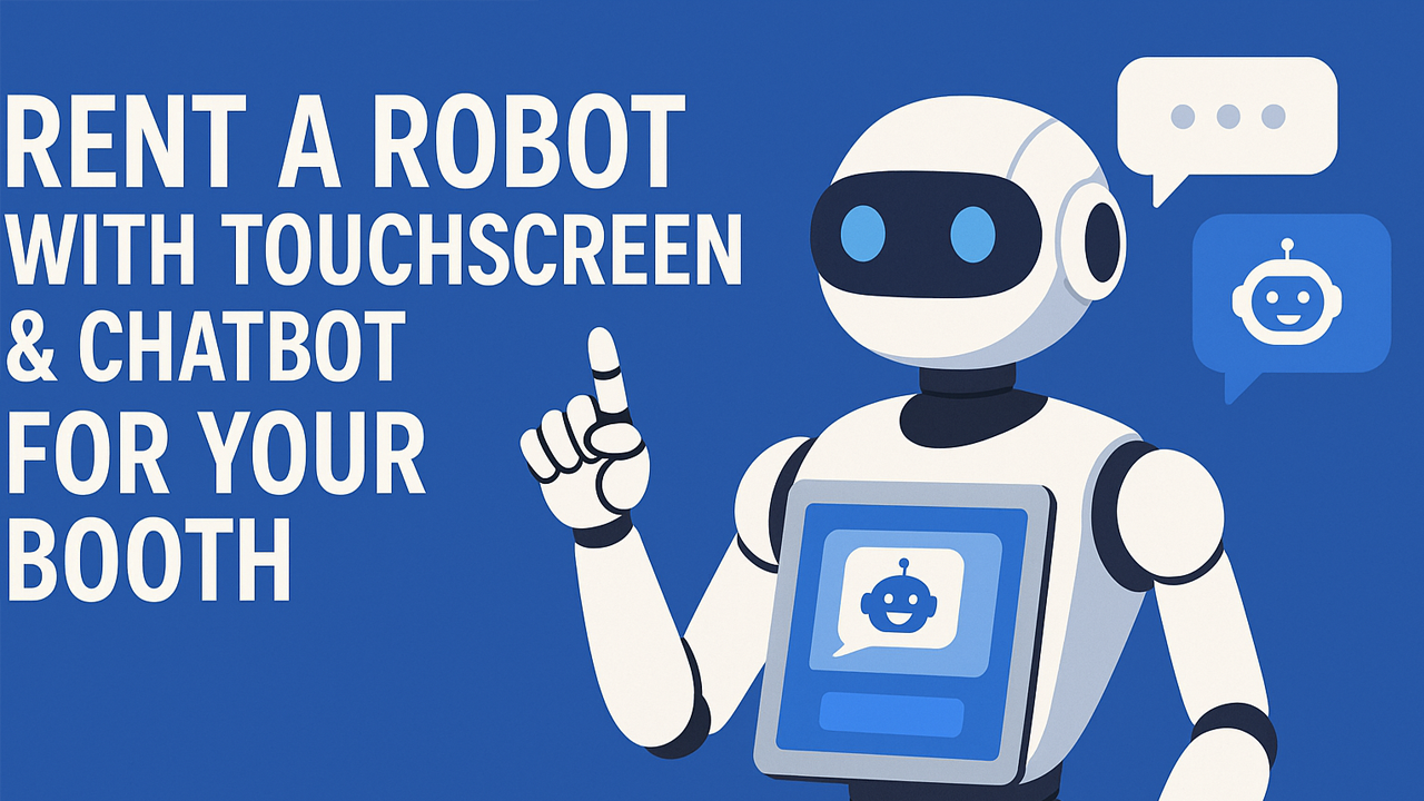 Rent a Robot with Touchscreen & Chatbot for your Booth