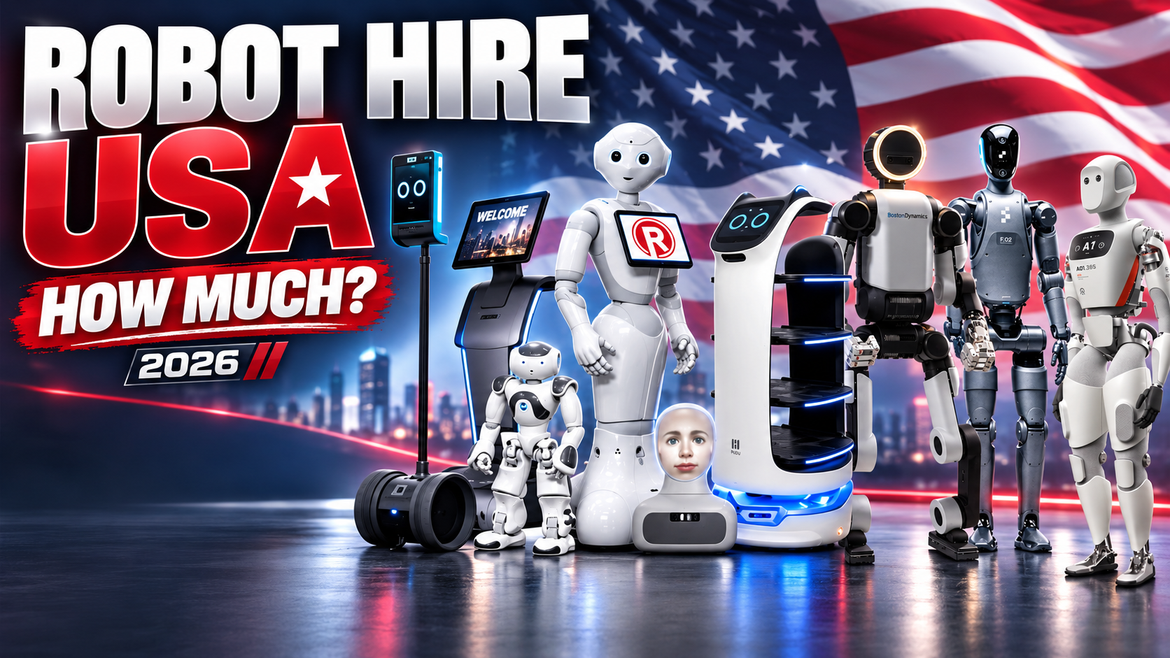 Robot hire USA: humanoid and service robots to rent in America, 2026 prices