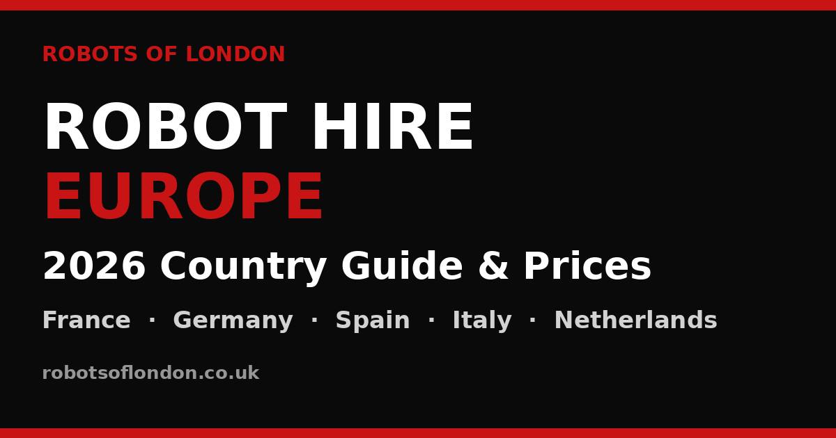 Robot hire Europe 2026 country guide and price list